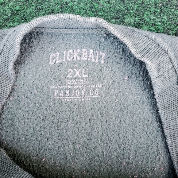 Men's XXL David Dobrik Official Clickbait Green Sweatshirt Fanjoy Cotton Poly - Picture 3 of 11